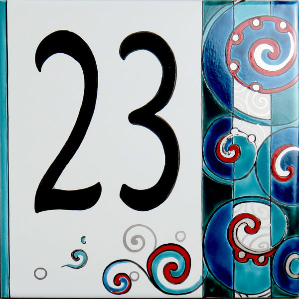 Hausnummer "Le Tourbillon" Blau
