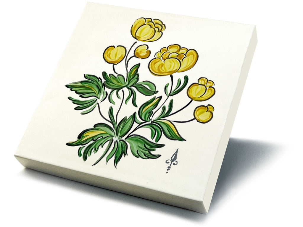 Ofenkacheln Blumen "Trollblume"