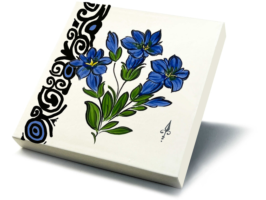 Ofenkacheln Blumen "Enzian"