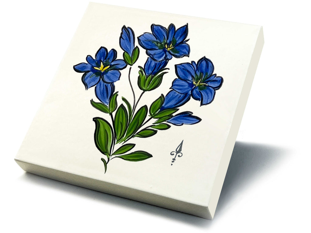 Ofenkacheln Blumen "Enzian"