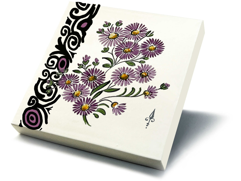 Ofenkacheln Blumen "Staudenaster"