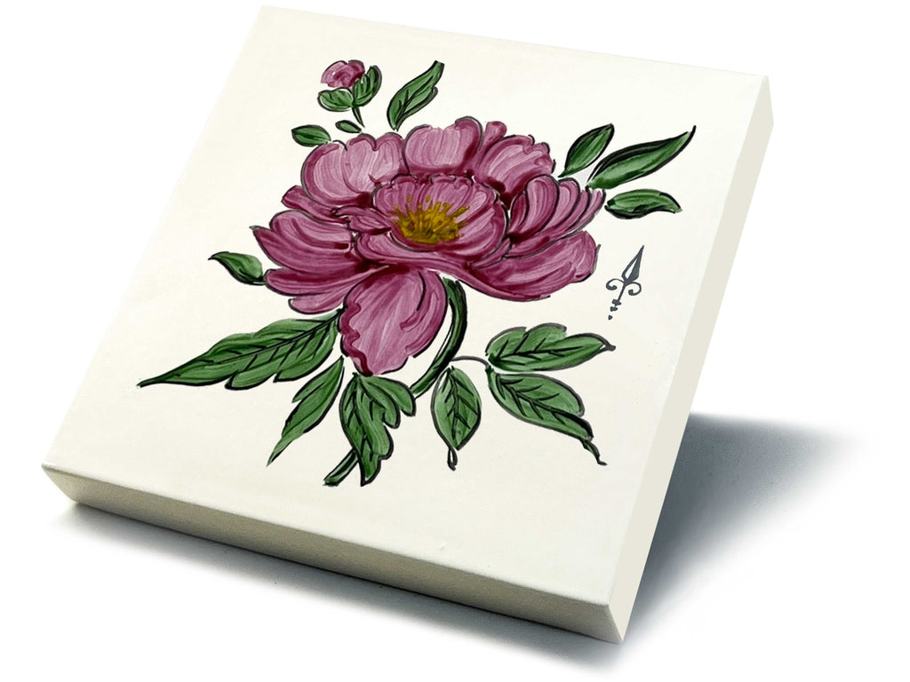 Ofenkacheln Blumen "Pfingstrose"