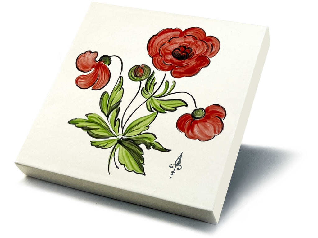 Ofenkacheln Blumen "Mohnblume"