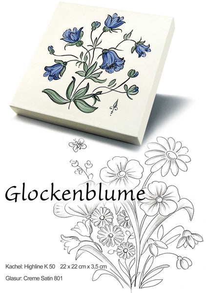 Ofenkacheln Blumen "Glockenblume"