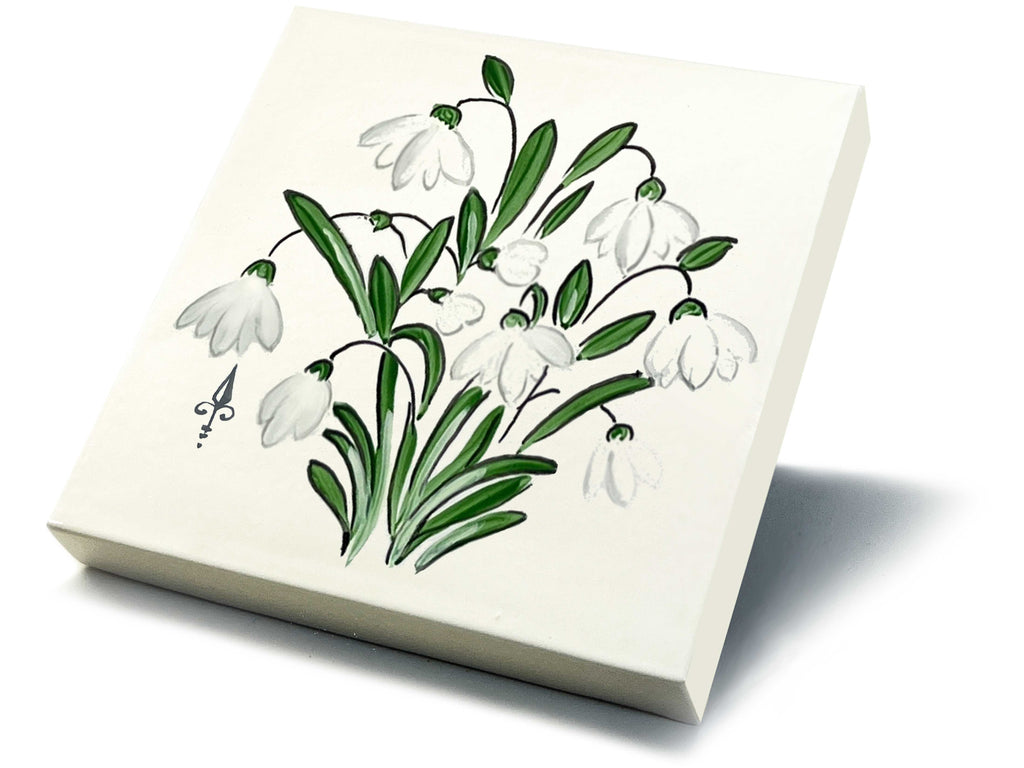 Ofenkacheln Blumen "Schneeglöckchen"