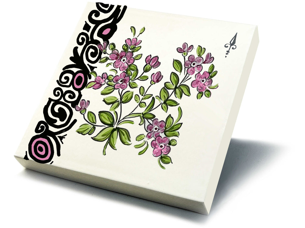 Ofenkacheln Blumen "Almenrausch"