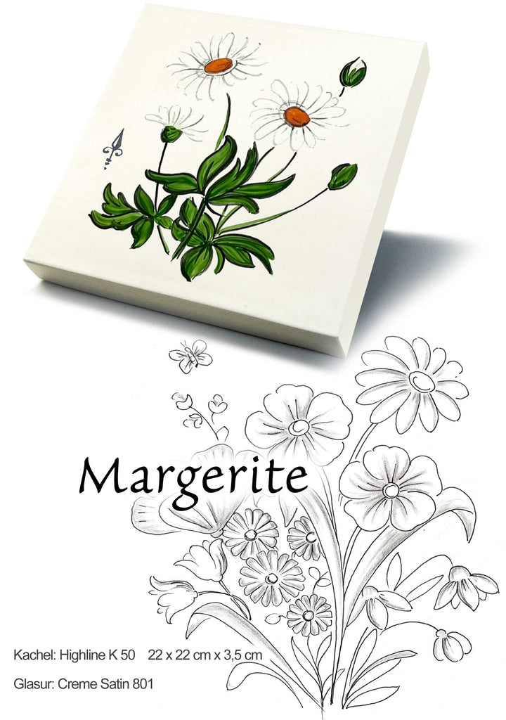 Ofenkacheln Blumen "Margerite"