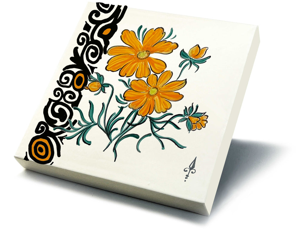 Ofenkacheln Blumen "Schmuckkörbchen"