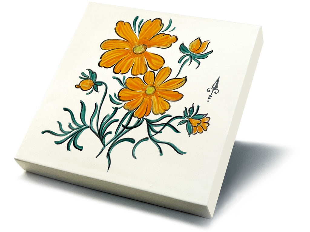 Ofenkacheln Blumen "Schmuckkörbchen"