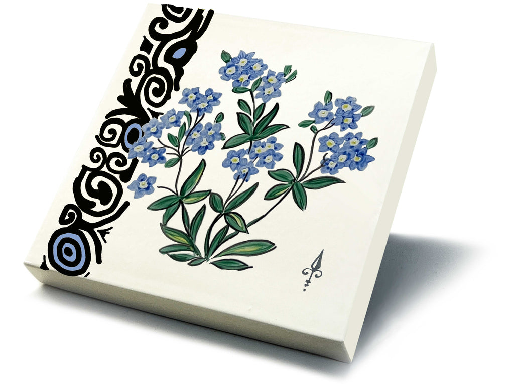 Ofenkacheln Blumen "Vergissmeinnicht"