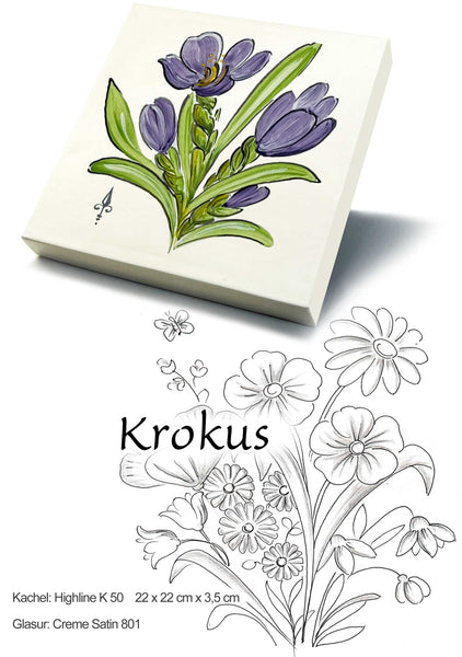 Ofenkacheln Blumen "Krokus"
