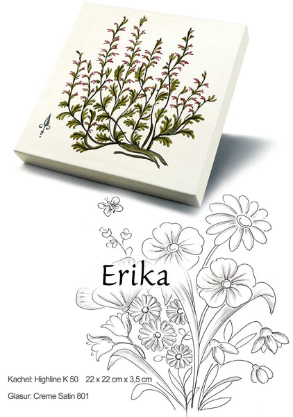 Ofenkacheln Blumen "Erika"