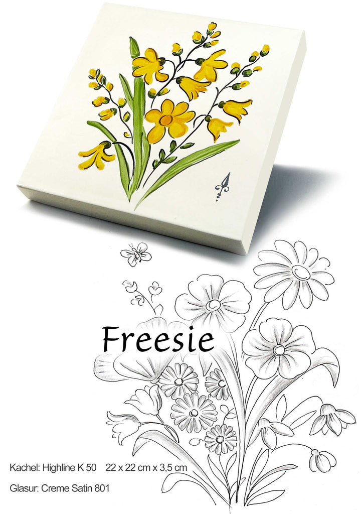 Ofenkacheln Blumen "Freesie"