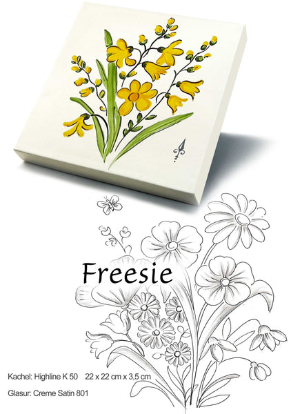 Ofenkacheln Blumen "Freesie"