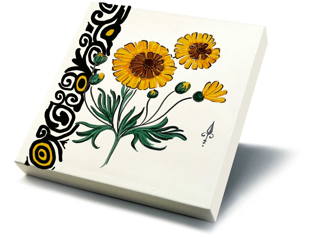 Ofenkacheln Blumen "Schöngesicht"