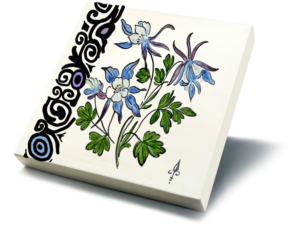 Ofenkacheln Blumen "Rittersporn"