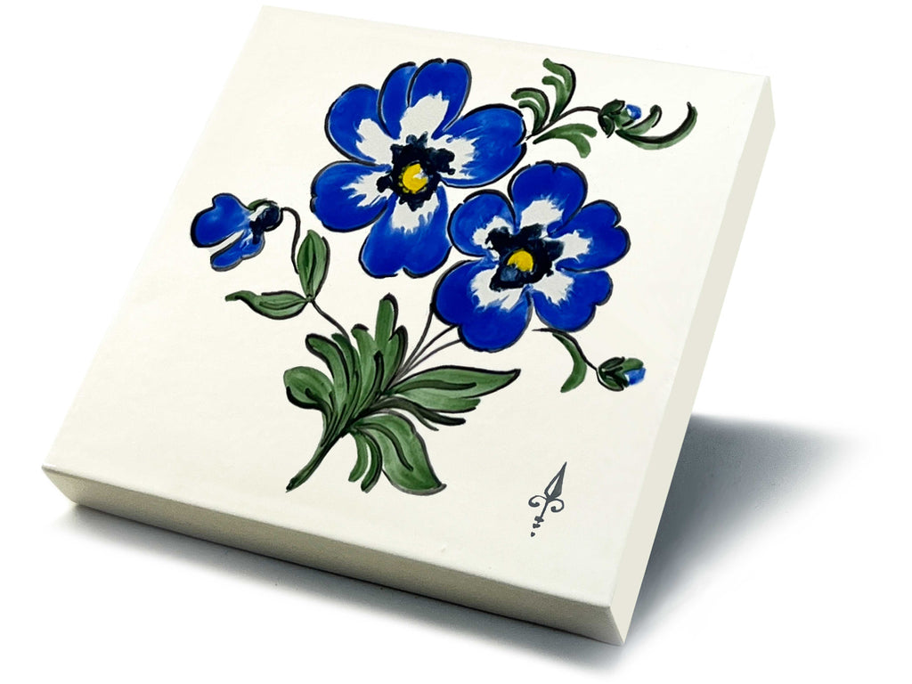 Ofenkacheln Blumen "Stiefmütterchen"