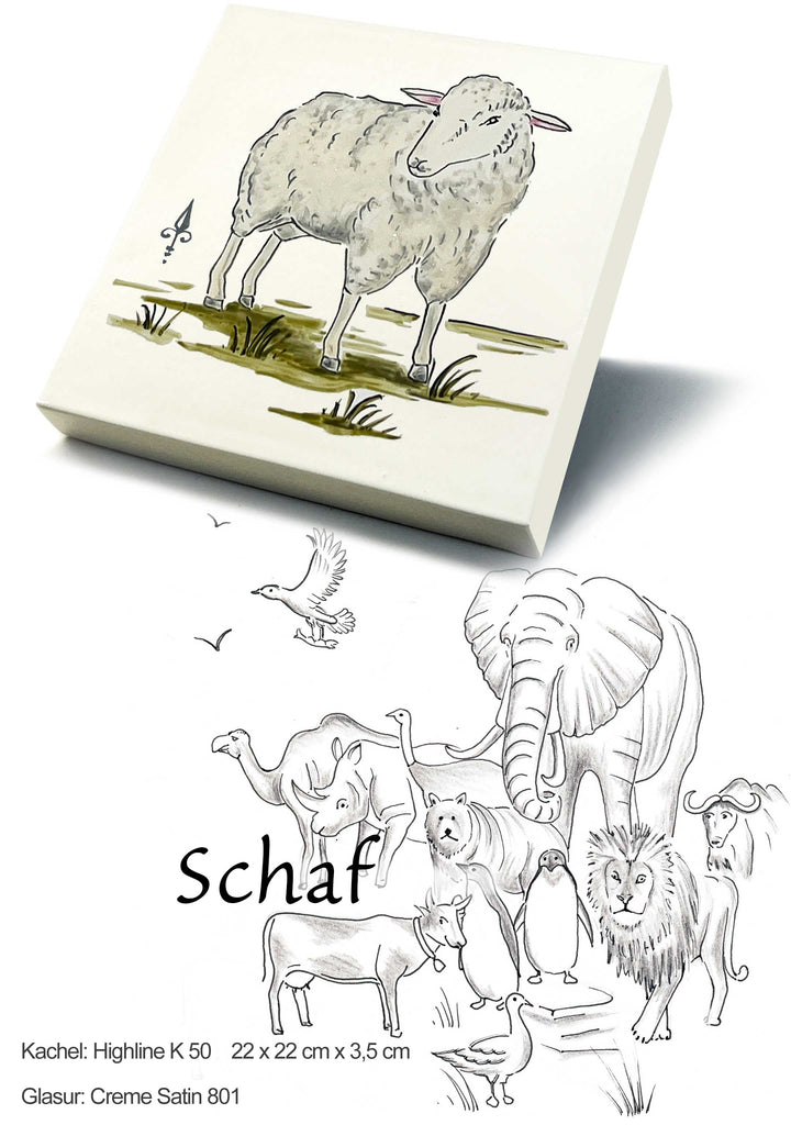Ofenkacheln Tiere "Schaf"