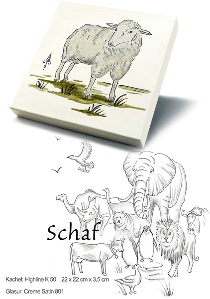 Ofenkacheln Tiere "Schaf"