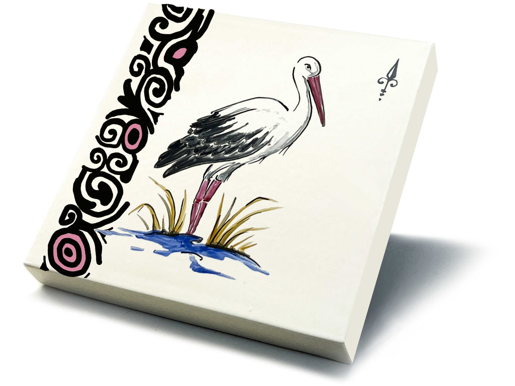 Ofenkacheln Tiere "Storch"