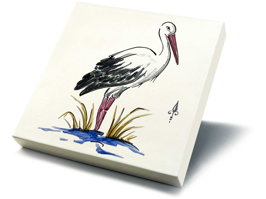 Ofenkacheln Tiere "Storch"