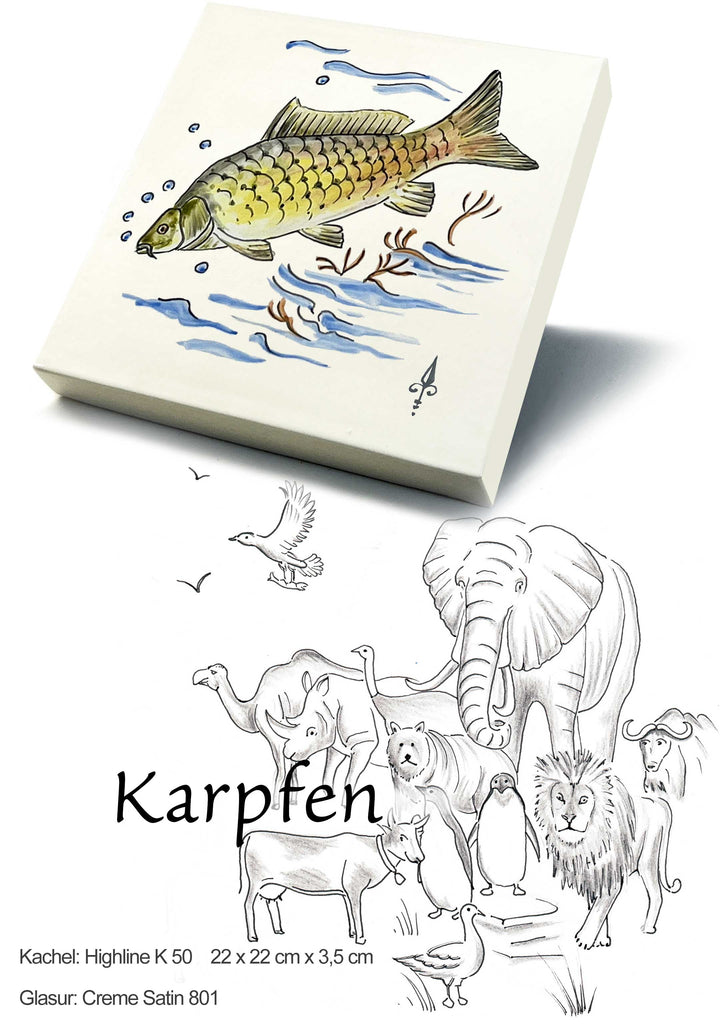 Ofenkacheln Tiere "Karpfen"