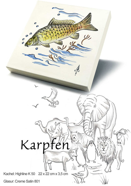 Ofenkacheln Tiere "Karpfen"