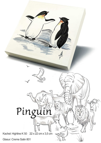 Ofenkacheln Tiere "Pinguin"