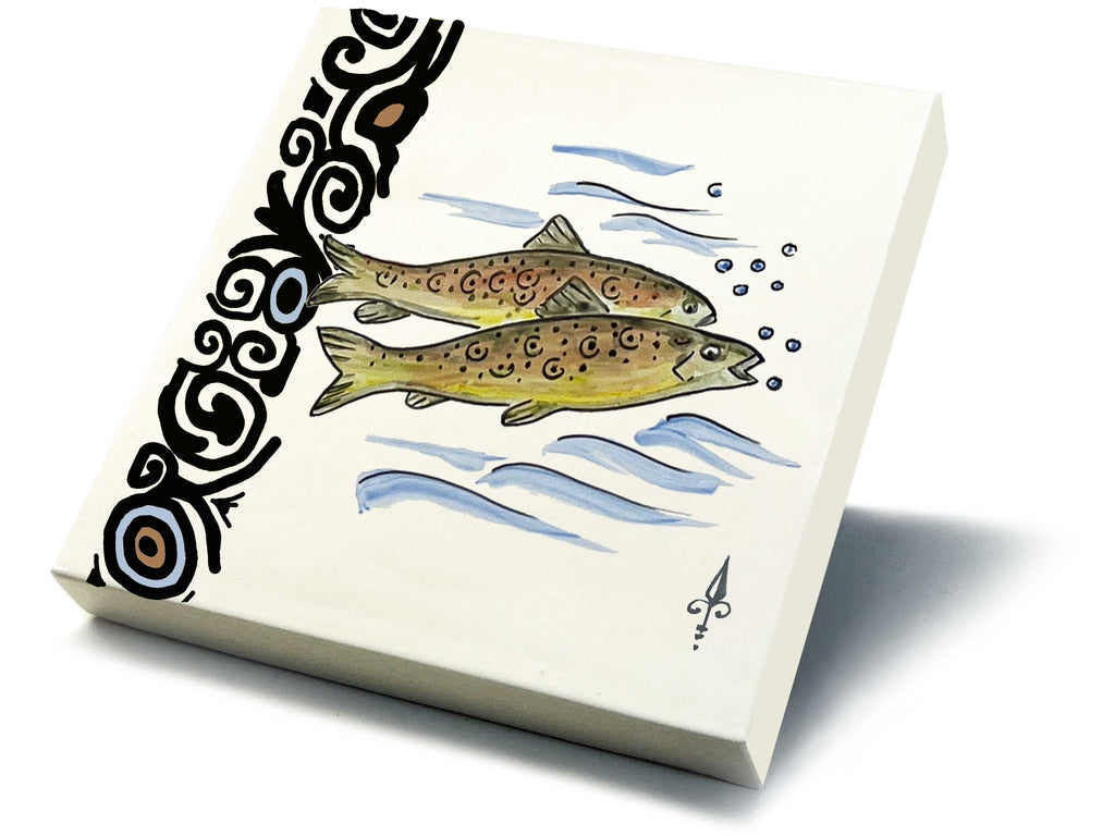 Ofenkacheln Tiere "Forellen"