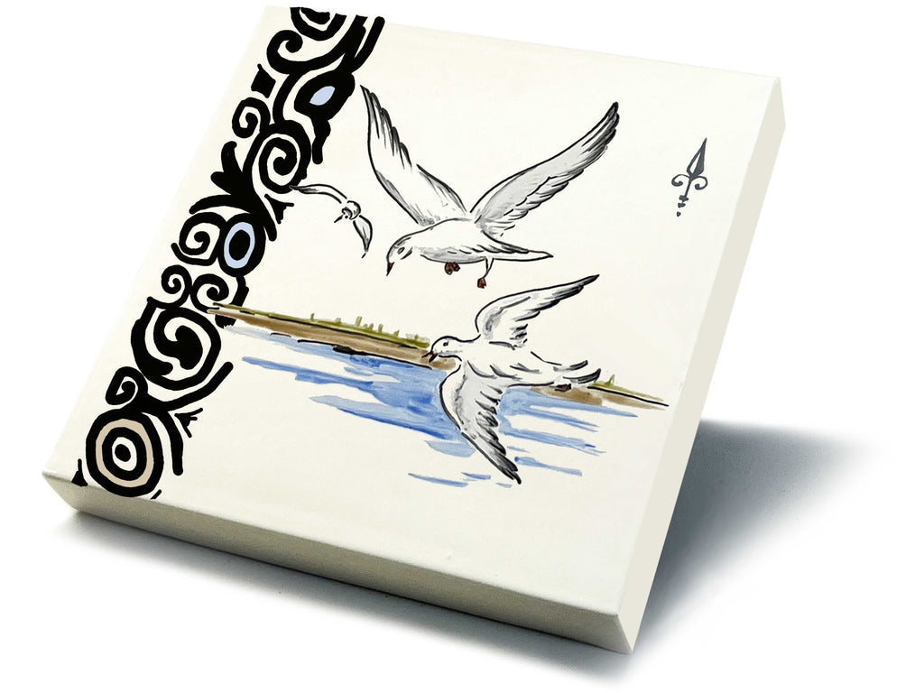 Ofenkacheln Tiere "Möwen"