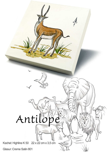 Ofenkacheln Tiere "Antilope"