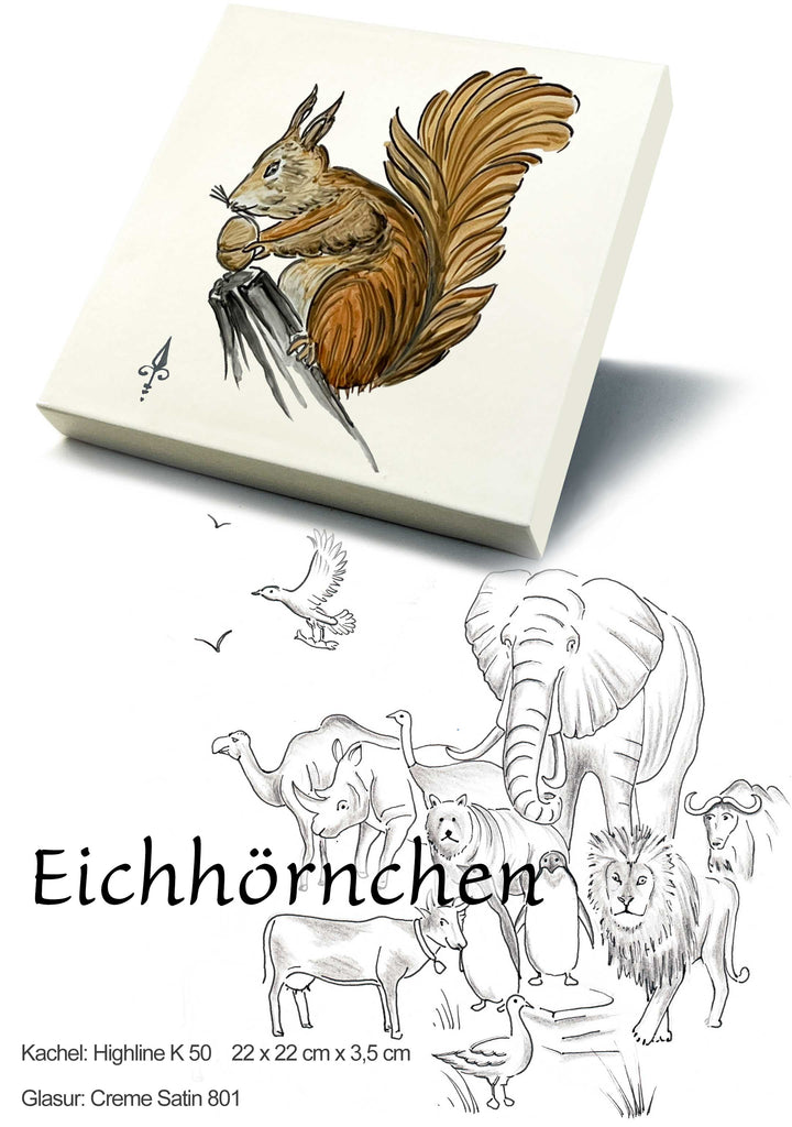 Ofenkacheln Tiere "Eichhörnchen"