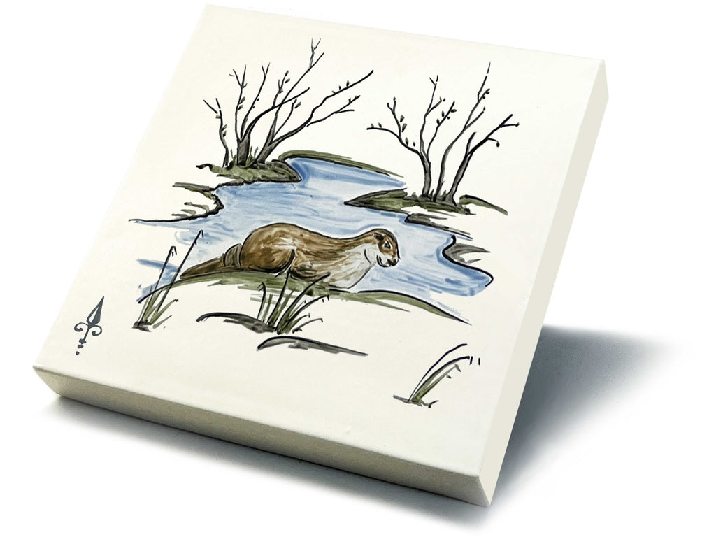 Ofenkacheln Tiere "Fischotter"