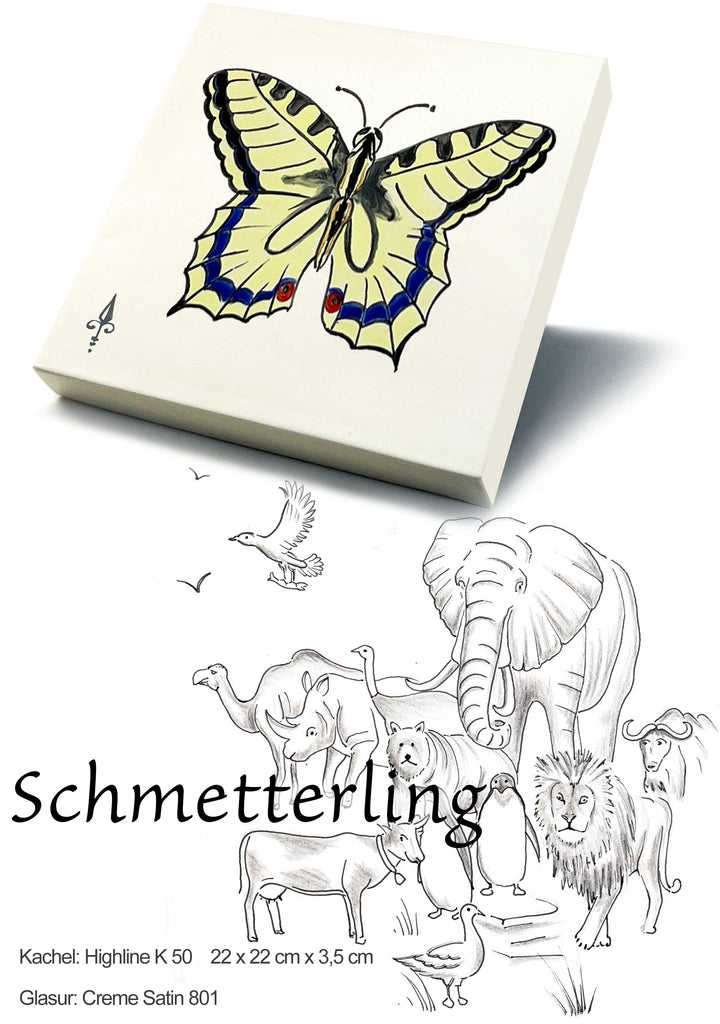 Ofenkacheln Tiere "Schmetterling"