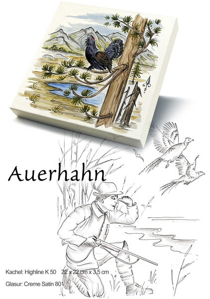 Ofenkacheln Jagd "Auerhahn"