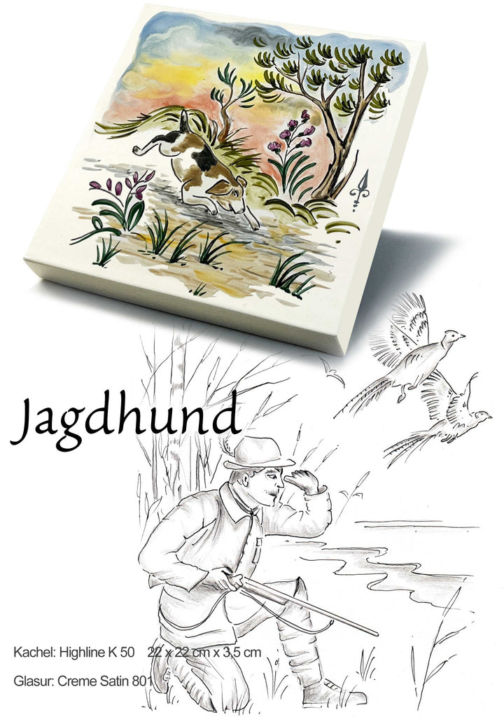 Ofenkacheln Jagd "Jagdhund"