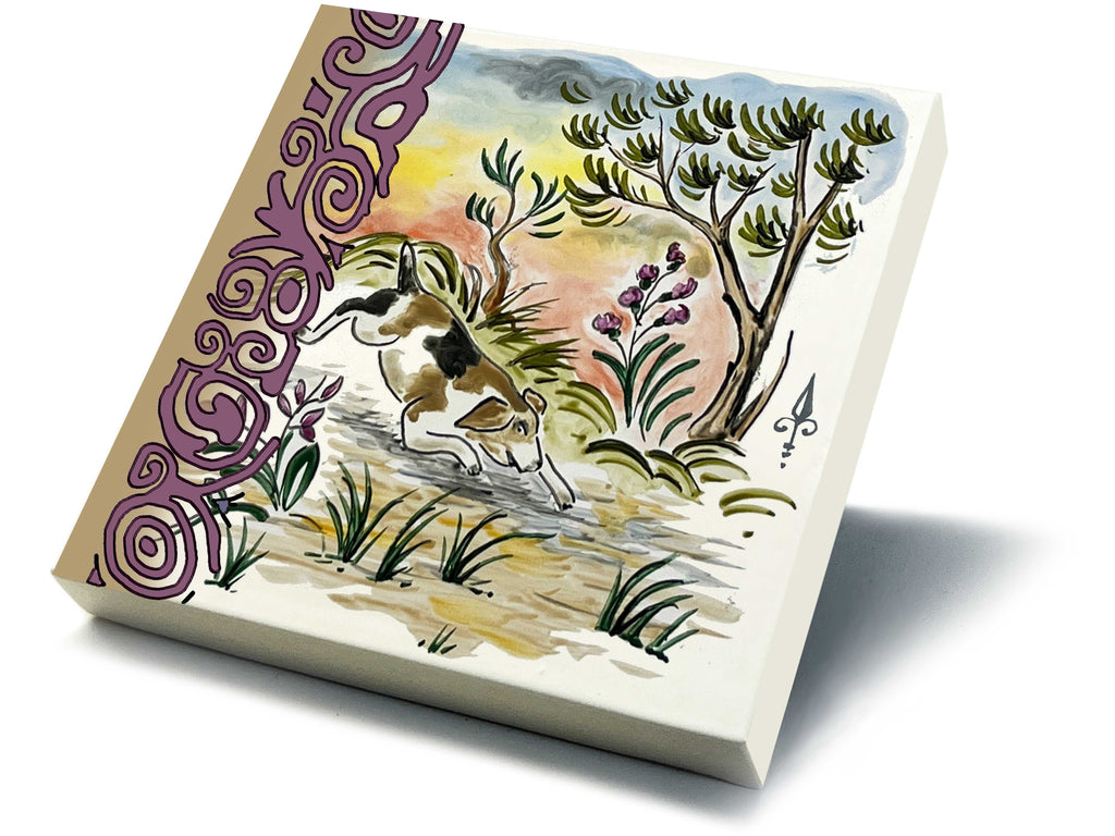 Ofenkacheln Jagd "Jagdhund"