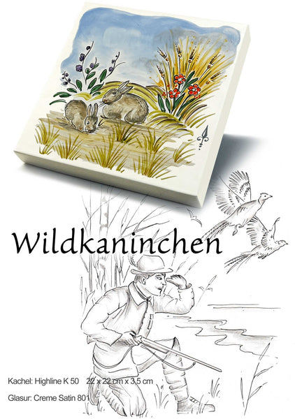Ofenkacheln Jagd "Wildkaninchen"