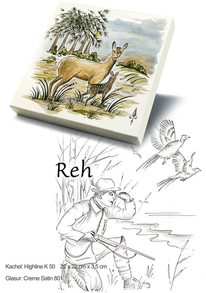 Ofenkacheln Jagd "Reh"