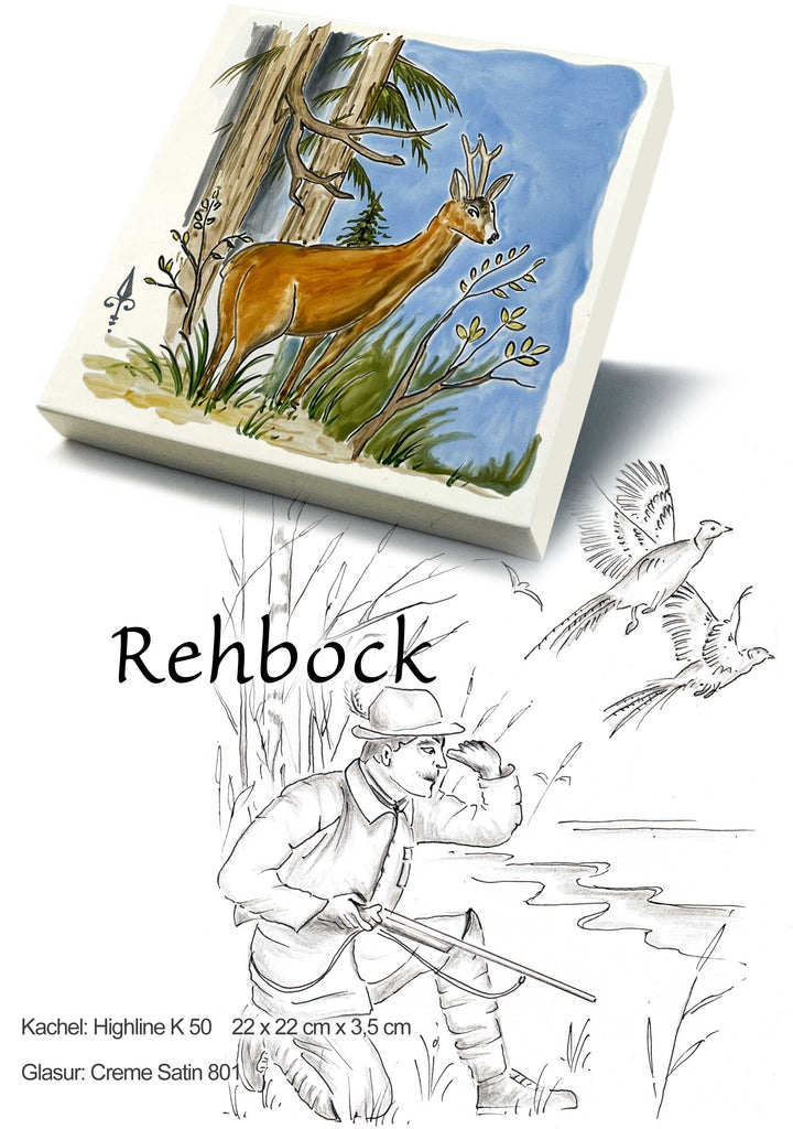 Ofenkacheln Jagd "Rehbock"