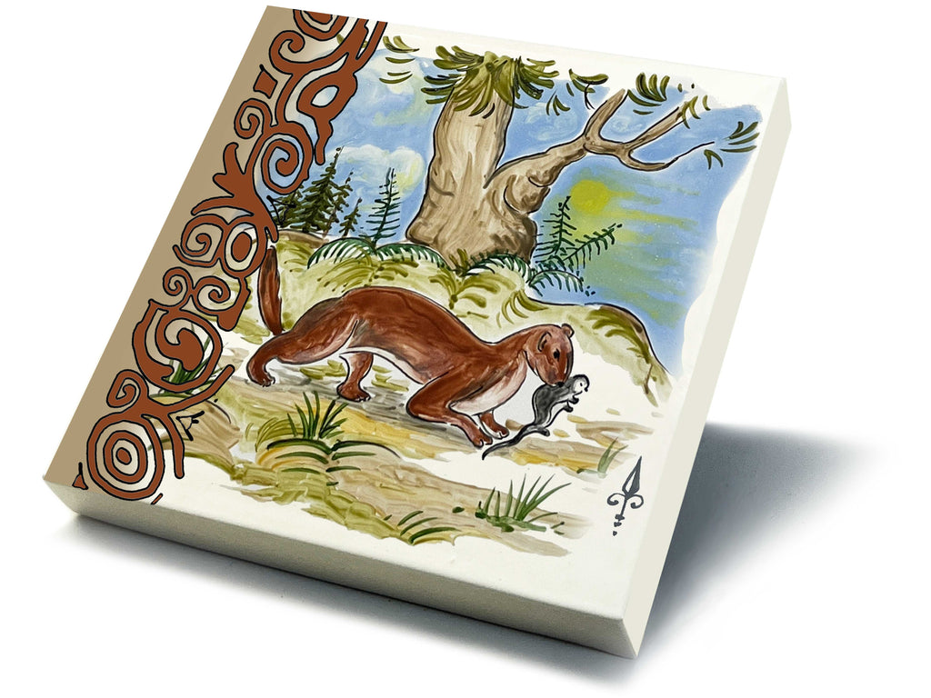 Ofenkacheln Jagd "Wiesel"