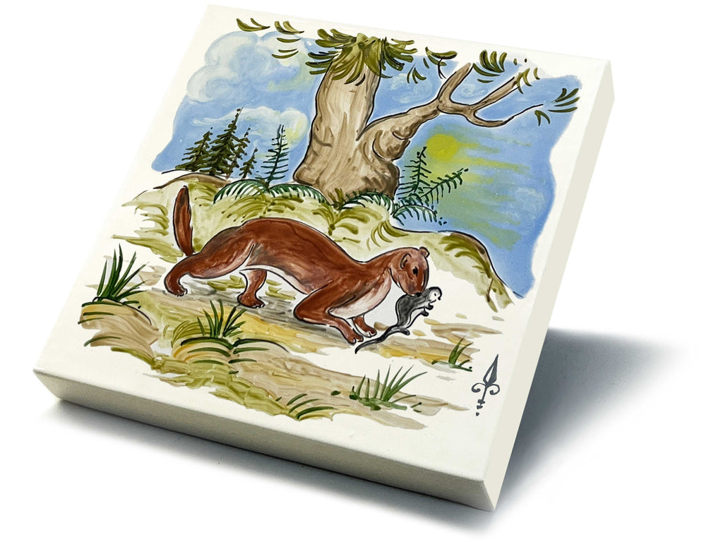 Ofenkacheln Jagd "Wiesel"