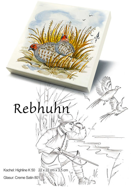 Ofenkacheln Jagd "Rebhuhn"