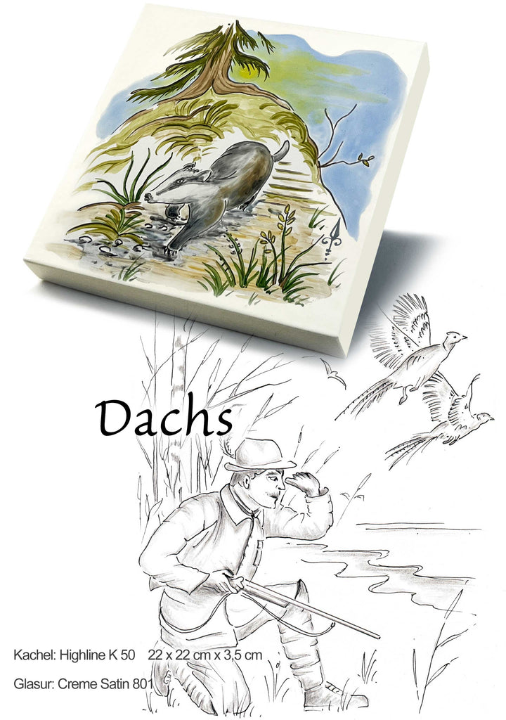 Ofenkacheln Jagd "Dachs"