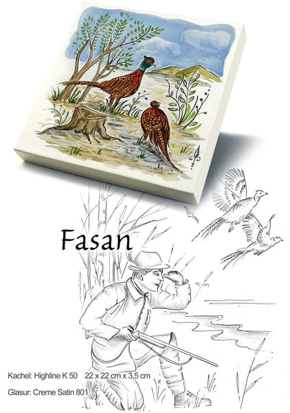 Ofenkacheln Jagd "Fasan"