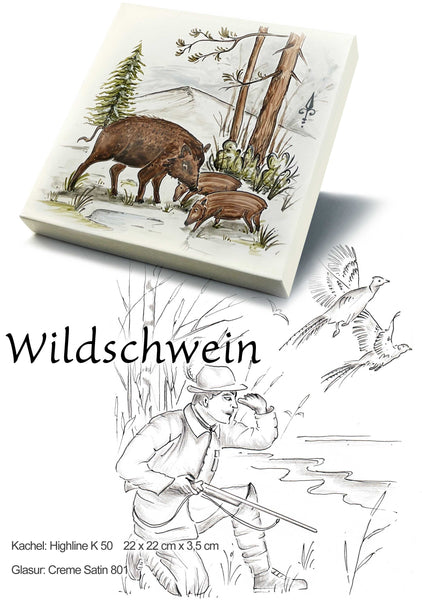 Ofenkacheln Jagd "Wildschwein"