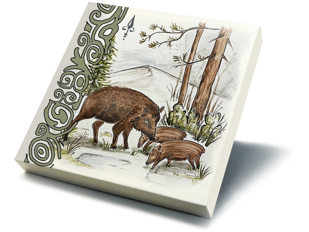 Ofenkacheln Jagd "Wildschwein"