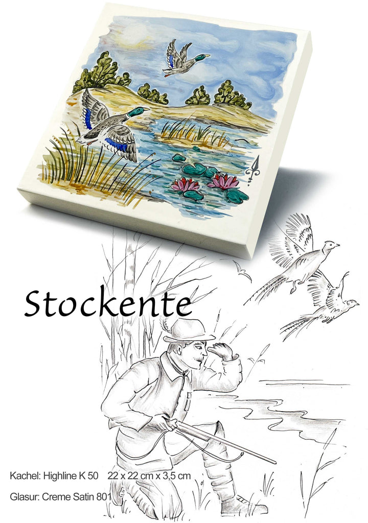 Ofenkacheln Jagd "Stockente"
