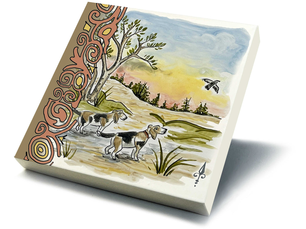 Ofenkacheln Jagd "Hunde"