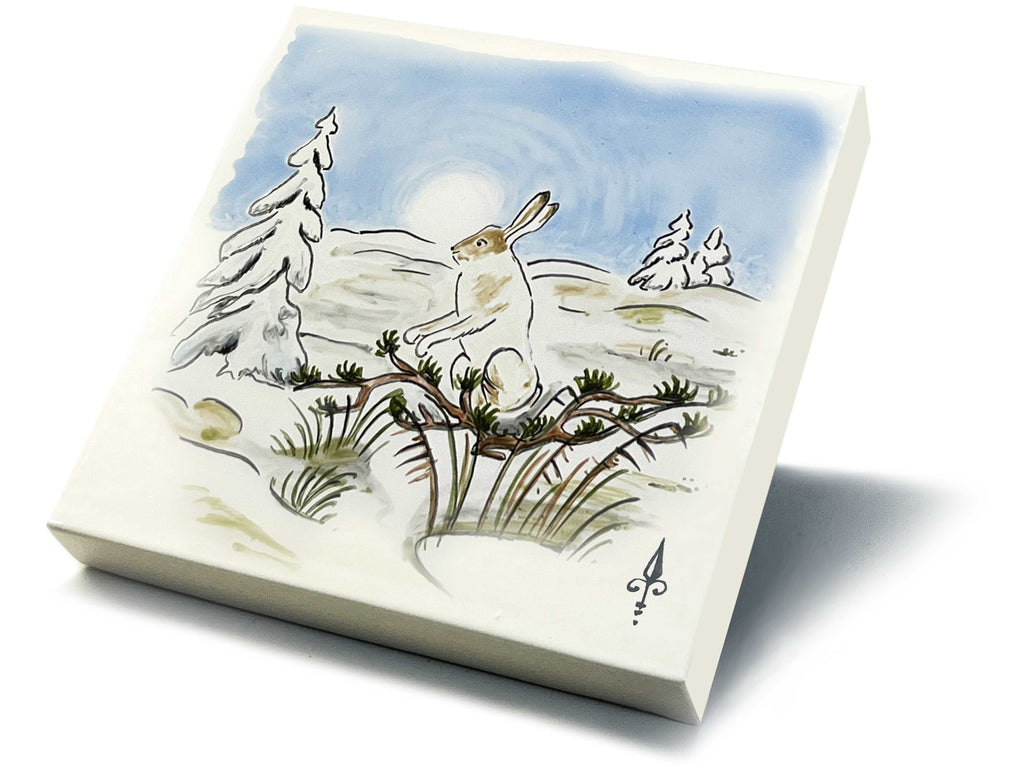 Ofenkacheln Jagd "Schneehase"